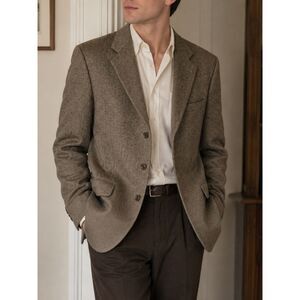 VTG Woodward Wool Houndstooth Suit Coat Men 48" Chest Marshall Fields Vintage